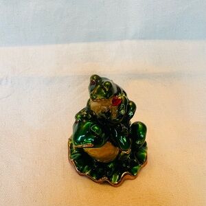 Green and Gold Frog Figurine